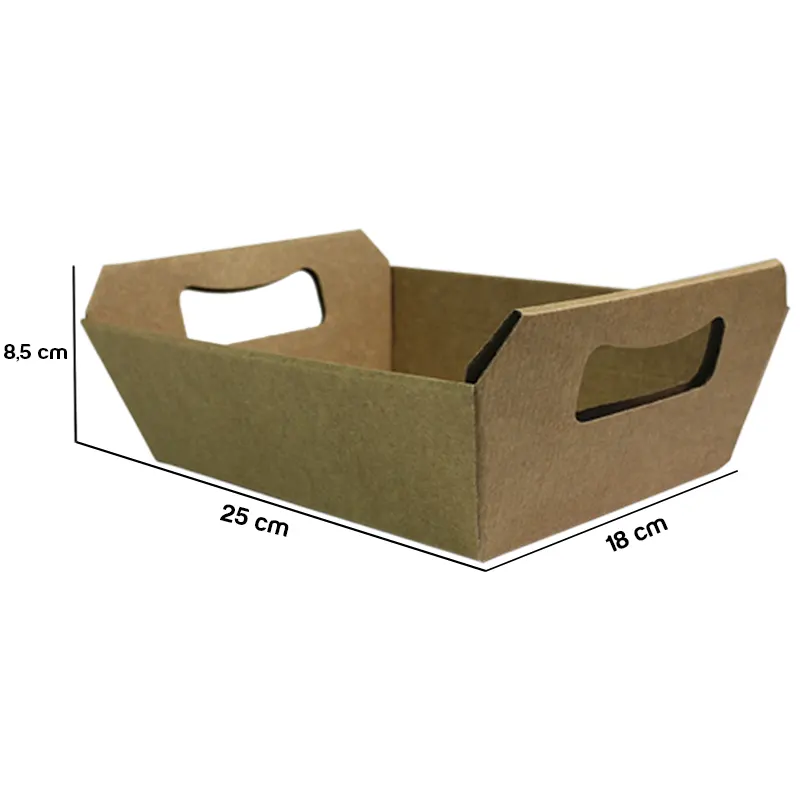 Bandeja-De-Papel-Kraft-M-25x18x8,5cm Bandeja De Papel Kraft M (23x18x8,5cm) BJK-M - Imagem 1