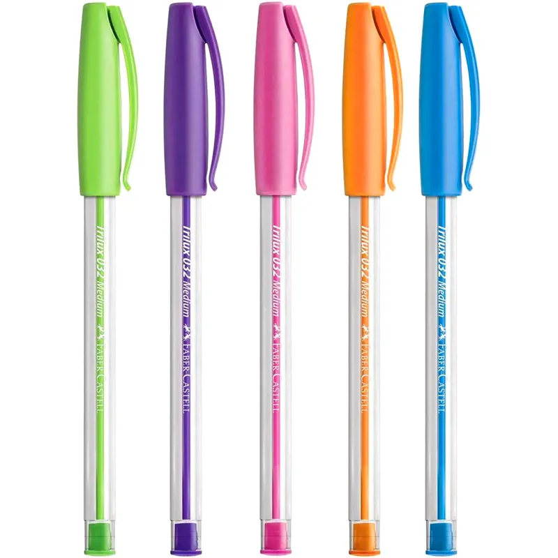 Kit 5 Canetas Esferográfica Trilux Colors - Faber-Castell - Imagem 1