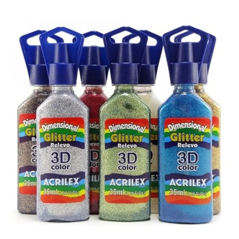 Cola-Dimensional-Tinta-Relevo-Glitter-35-ml-Acrilex Cola Dimensional Tinta Relevo Glitter 35ml - Acrilex - Imagem 1