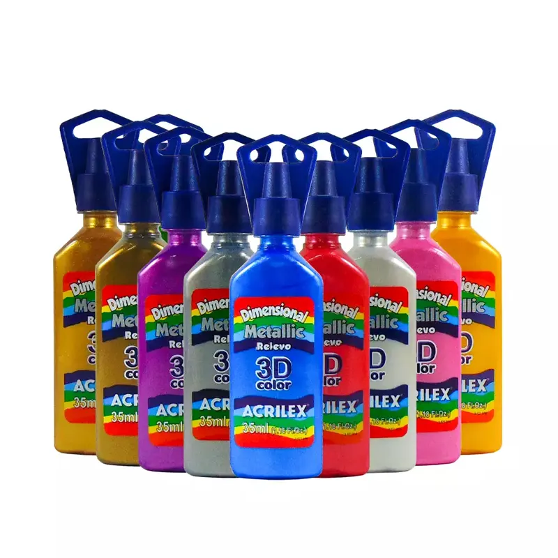 Cola-Dimensional-Tinta-Relevo-Metallic-35-ml-Acrilex Cola Dimensional Tinta Relevo Metallic 35ml - Acrilex - Imagem 1