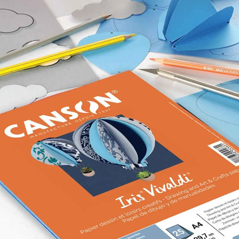 Papel-A4-Iris-Vivaldi-185gm2-Com-25-Folhas-Canson-3 Papel Canson A4 Iris Vivaldi 185g/m² Várias Cores 25 Folhas - Imagem 1