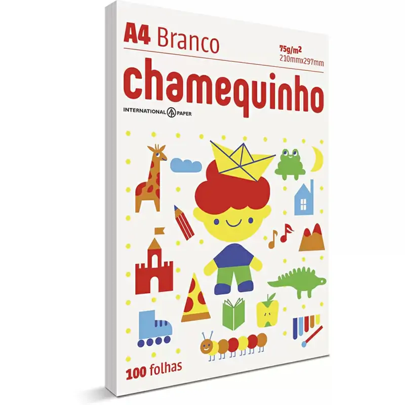 Papel-Sulfite-A4-75gm2-Branco-100-Folhas-Chamequinho Papel Sulfite A4 75g/m² Branco 100 Folhas - Chamequinho - Imagem 1