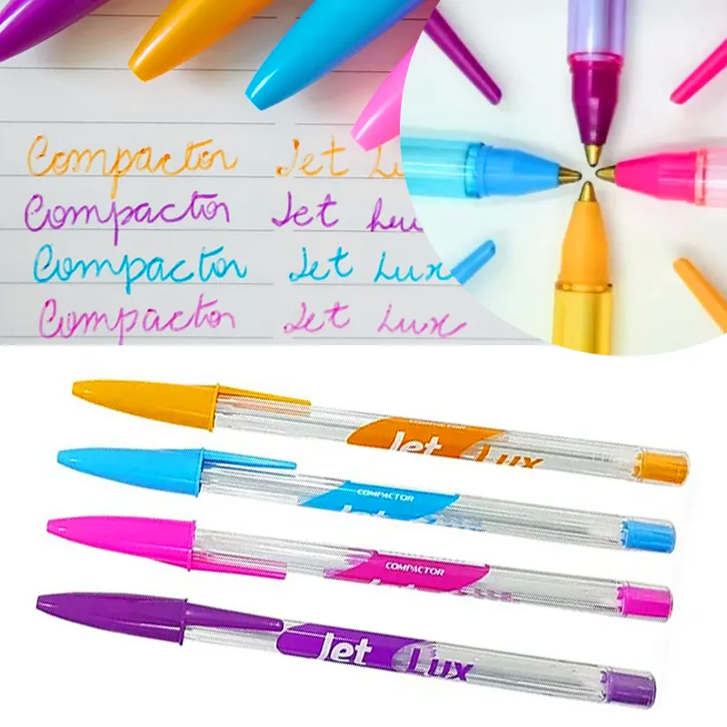 Kit 4 Cores Caneta Esf. Jet Lux 1.0mm - Compactor - Imagem 2