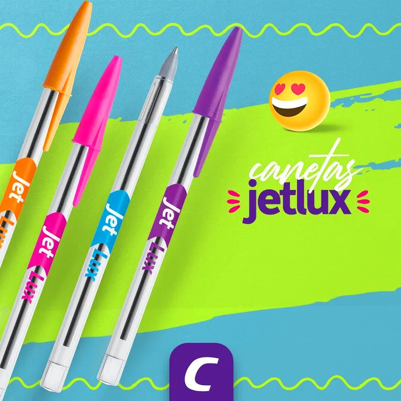 Kit 4 Cores Caneta Esf. Jet Lux 1.0mm - Compactor - Imagem 3