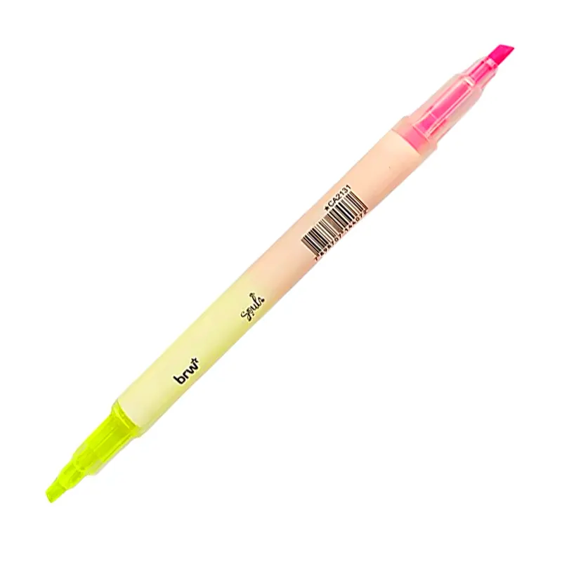 marca-texto-bicolor-ponta-dupla-fluorescente-brw-soul Marca Texto Bicolor Ponta Dupla Fluorescente Soul - Brw - Imagem 1