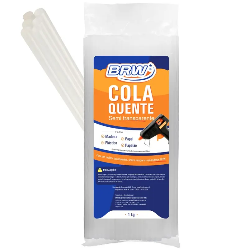 refil-cola-quente-bastao-semi-tr-fino-1kg-brw 1kg Refil Cola Quente Bastão Semi TR Fino - Brw - Imagem 1