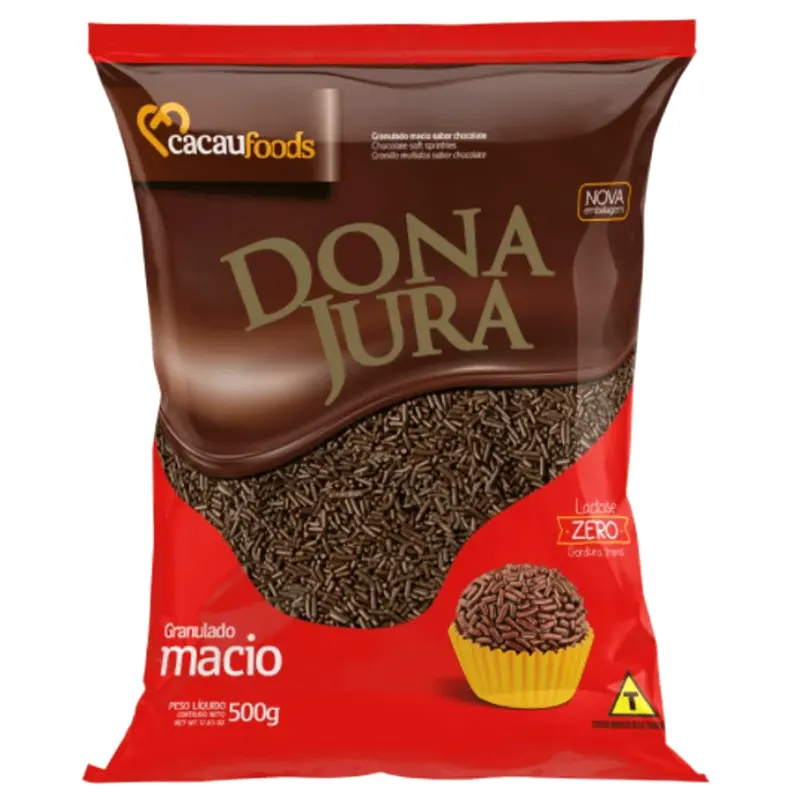 Granulado-Macio-Sabor-Chocolate-500g-Dona-Jura Granulado Macio Sabor Chocolate 500g - Dona Jura - Imagem 1