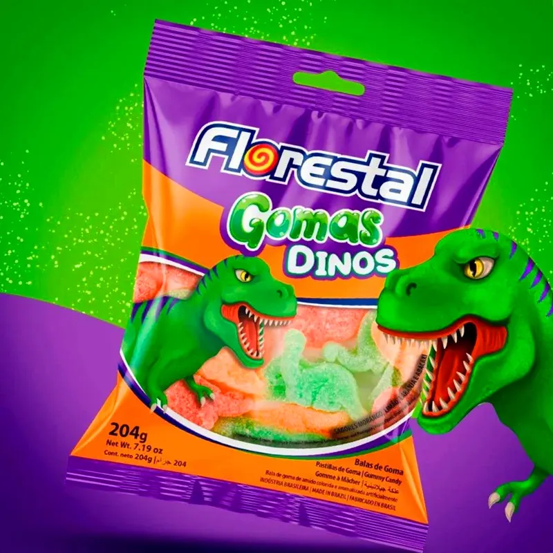 bala-de-goma-dinos-204g-florestal-10255 Bala De Goma Dinos 204g - Florestal - Imagem 1