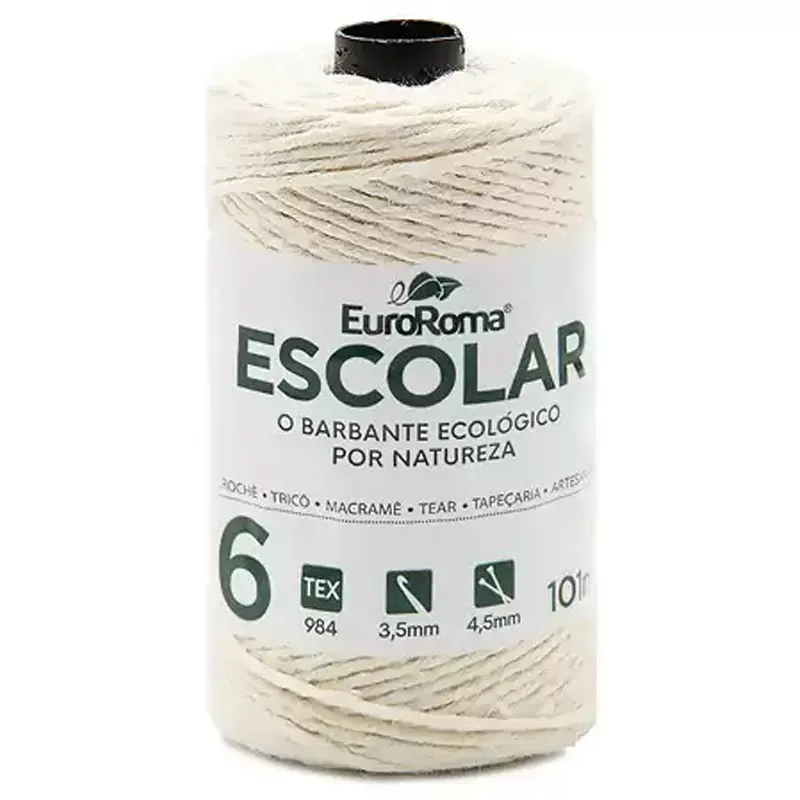 barbante-cru-100g-4-6-fios-rolo-c-101m-e180-euroroma-16086-1 Barbante Cru 100g 4/6 Fios Rolo C/101m E180 - Euroroma - Imagem 1