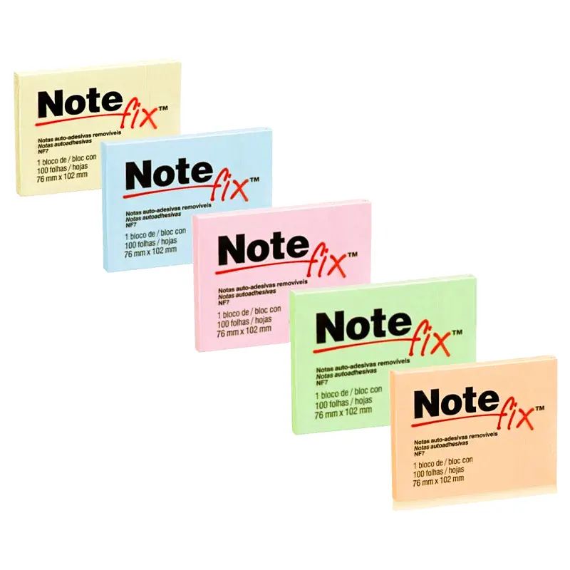 bloco-adesivo-notefix-76x102mm-colorido-c-100-folhas-3m-16033 Bloco Adesivo Notefix 76x102mm Colorido 100 Folhas - 3M - Imagem 1