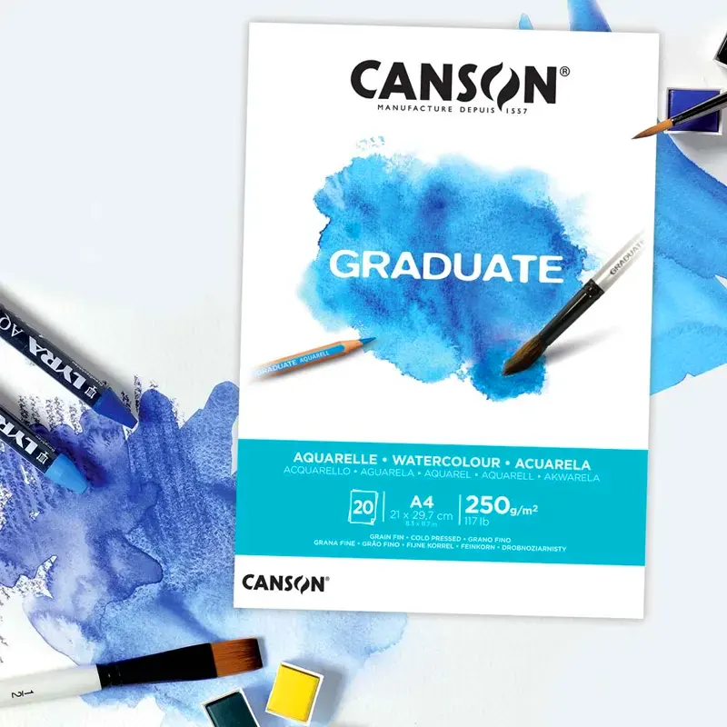 bloco-graduate-aquarela-a4-250g-m2-c-20-folhas-canson-10129-2 Bloco Graduate A4 Aquarela (250g/m²) 20 Folhas - Canson - Imagem 1