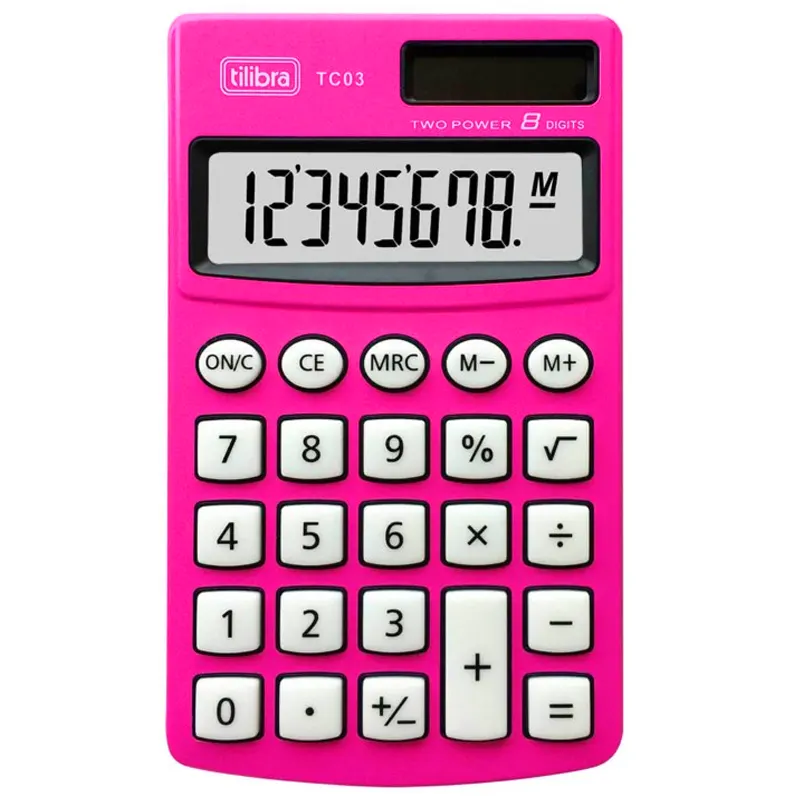 calculadora-de-bolso-8-digitos-tc03-rosa-claro-tilibra-12253 Calculadora De Bolso 8 Dígitos TC03 Rosa Claro - Tilibra - Imagem 1