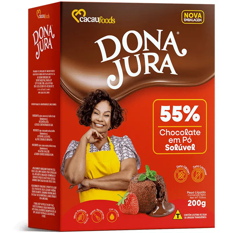 chocolate-em-po-soluvel-55-cacau-200g-dona-jura Chocolate Em Pó Solúvel 55% Cacau 200g - Dona Jura - Imagem 1