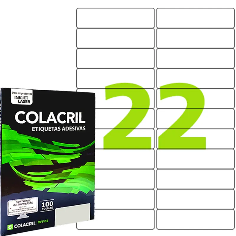 etiqueta-adesiva-a4-ca4354-2200-etiquetas-254x99mm-colacril-17022 Etiqueta Adesiva A4 CA4354 2200 Etiquetas 25,4x99mm Colacril - Imagem 1