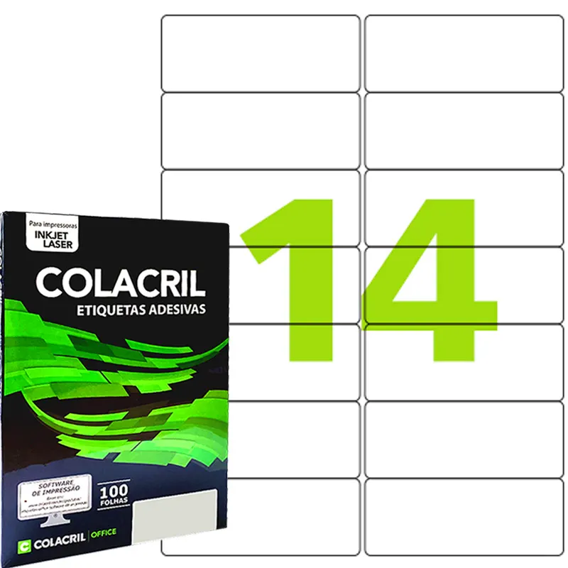 etiqueta-adesiva-a4-ca4363-1400-etiquetas-991x381mm-colacril-17026 Etiqueta Adesiva A4 CA4363 1400 Etiquetas 99,1x38,1mm - Colacril - Imagem 1