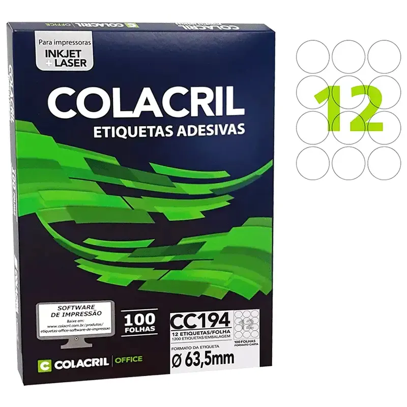 etiqueta-adesiva-cc094-redonda-c-120-etiquetas-635mm-colacril-11190 Etiqueta Adesiva CC094 Redonda C/120 Etiquetas 63,5mm Colacril - Imagem 1