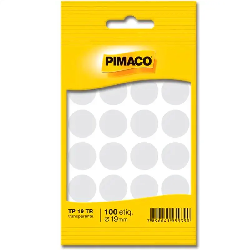 etiqueta-redonda-tp-19-transparente-19mm-c-100-unid-pimaco-4929 Etiqueta Redonda TP 19 Transparente 19mm C/100 Unidades - Pimaco - Imagem 1