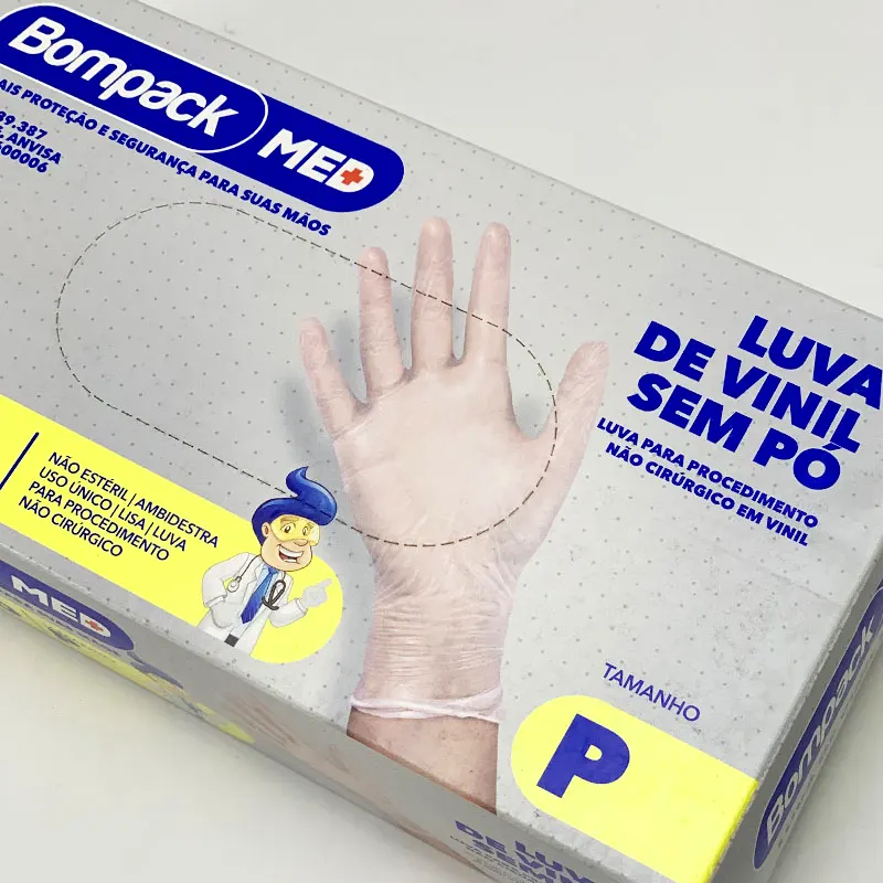 luva-de-vinil-sem-po-c-100-unidades-bompack-16213 Luva De Vinil Sem Pó C/100 Unidades Transparente MED - Bompack - Imagem 1