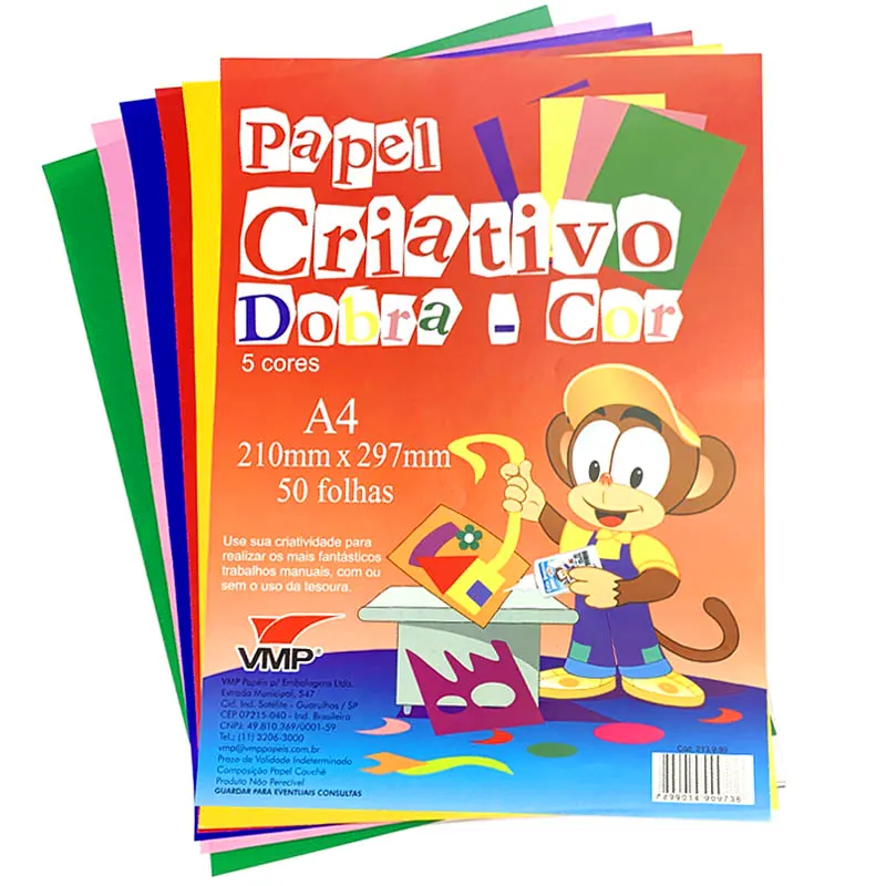 papel-a4-criativo-dobra-cor-5-cores-60g-m2-c-50-folhas-vmp-8775 Papel A4 Criativo Dobra-Cor 5 Cores 60g/m² 50 Folhas - VMP - Imagem 1