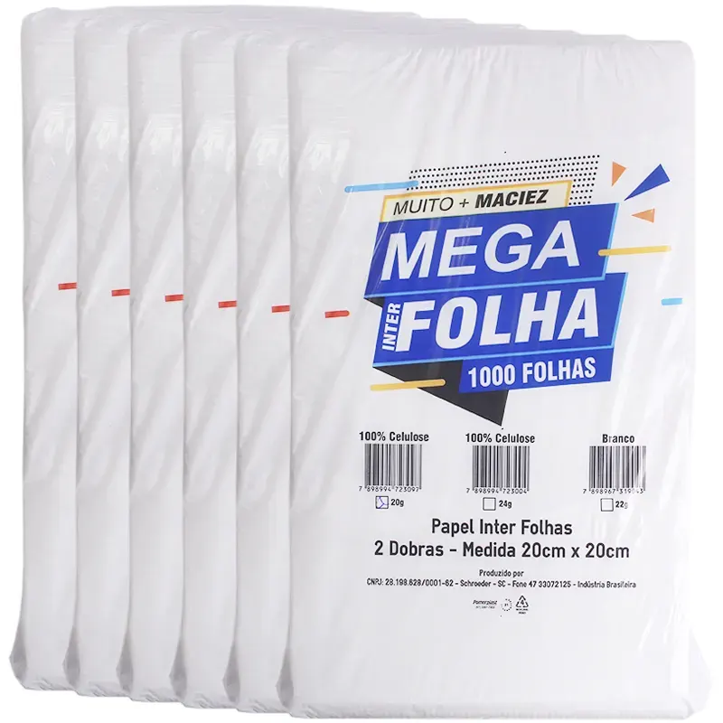 papel-toalha-100-celulose-20g-1000-folhas-fd-c-6-unid-hppel-8107 Fardo C/6 Papel Toalha 100% Celulose 20g C/1000 Folhas Hppel 20g - Imagem 1