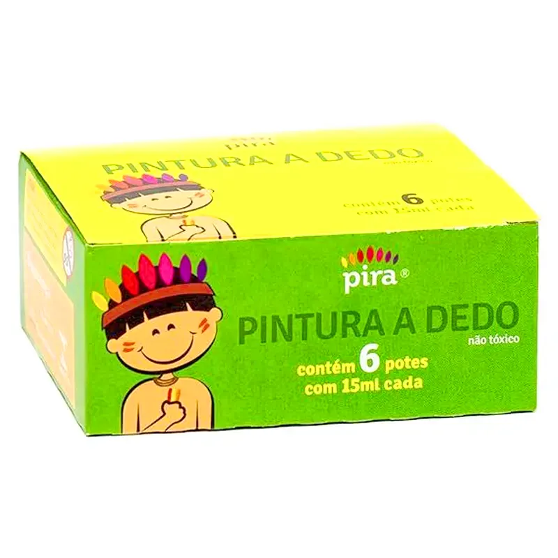 pintura-dedo-c-6-cores-15ml-piratininga-13058 Pintura Dedo C/6 Cores 15ml - Piratininga - Imagem 1