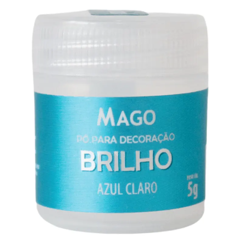 po-para-decoracao-brilho-5g-varias-cores-mago-19108-azul-claro Pó Para Decoração Brilho 5g Várias Cores - Mago - Imagem 1
