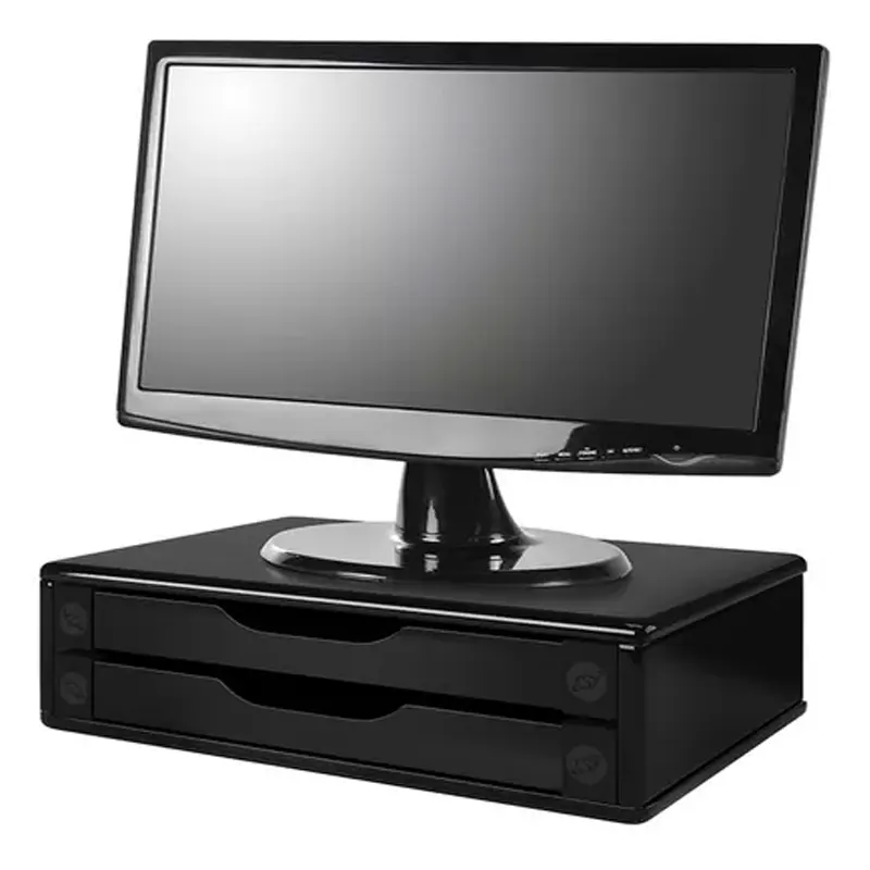 suporte-monitor-com-2-gavetas-mdf-black-piano-souza-19266-1 Suporte Monitor Com 2 Gavetas MDF Black Piano - Souza - Imagem 1