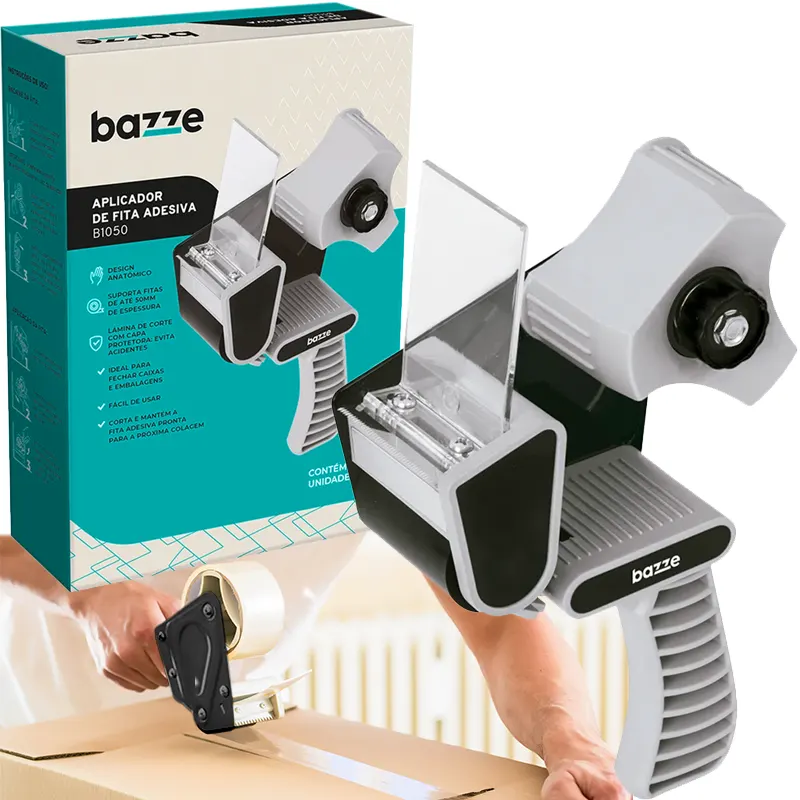 Aplicador-Dispenser-De-Fita-Adesiva-Bazze-B1050 Aplicador Dispenser De Fita Adesiva B1050 - Bazze - Imagem 1