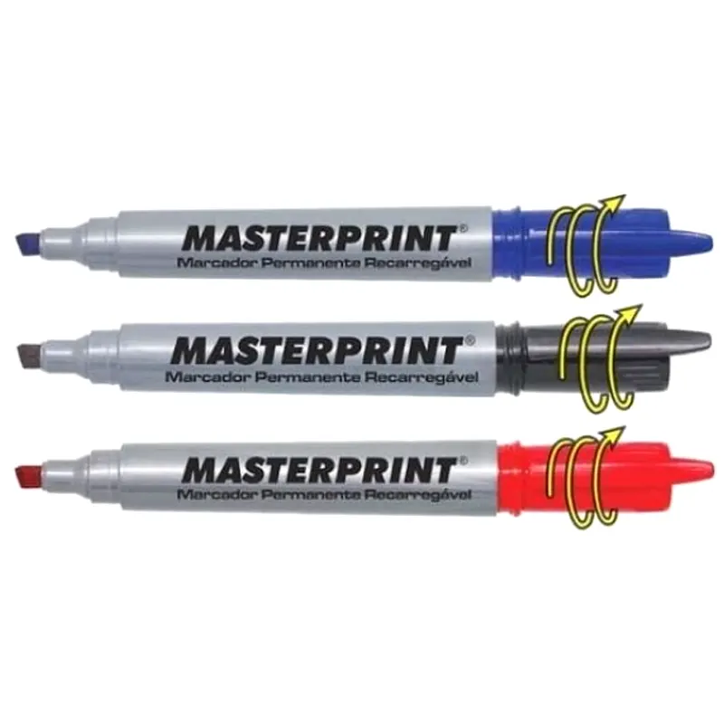 Pincel-Marcador-Permanente-Recarregável-MP616-Masterprint Pincel Marcador Permanente Recarregável MP616 - Masterprint - Imagem 1