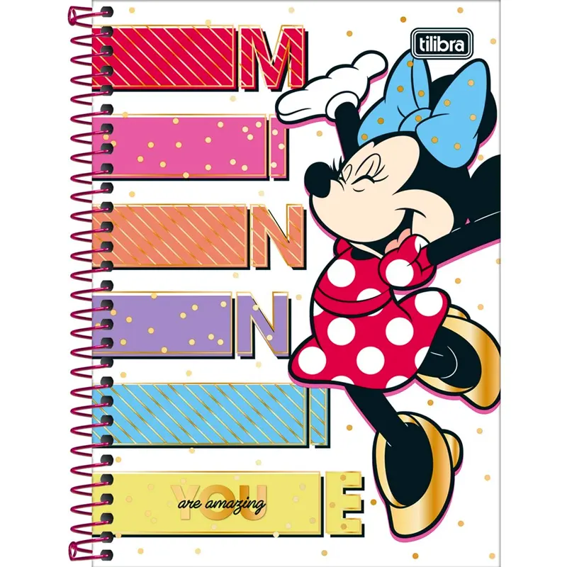 caderno-espiral-pequeno-1-4-minnie-80-folhas-tilibra-10368 Caderno Espiral Pequeno 1/4 Minnie 80 Folhas - Tilibra - Imagem 1