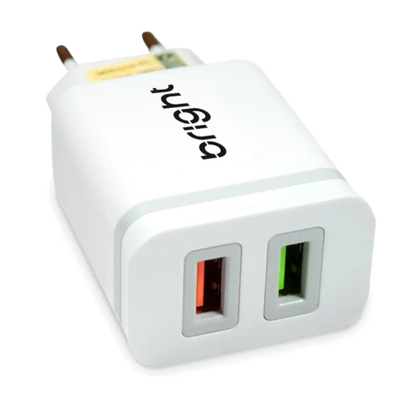 carregador-ultra-rapido-4a-2-entradas-usb-cabo-bright Carregador Ultra Rápido 4A 2 Entradas USB +Cabo AC588 - Bright - Imagem 1