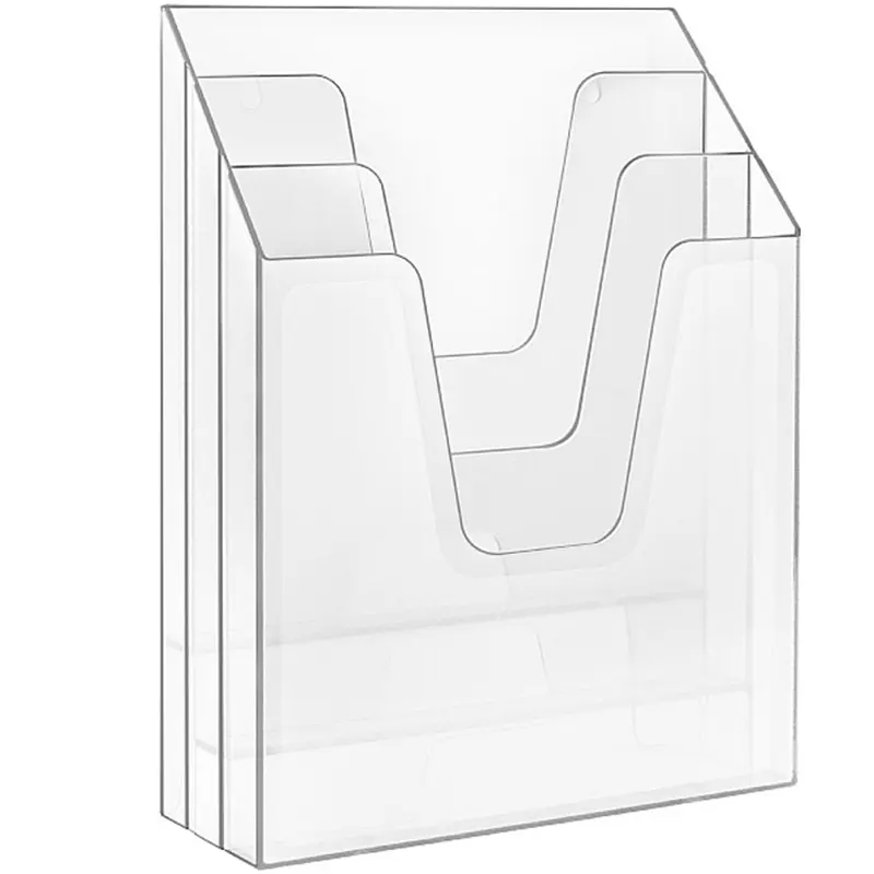 organizador-de-escritorio-expositor-vertical-triplo-acrimet-cristal Organizador De Escritório Expositor Vertical Triplo - Acrimet - Imagem 1