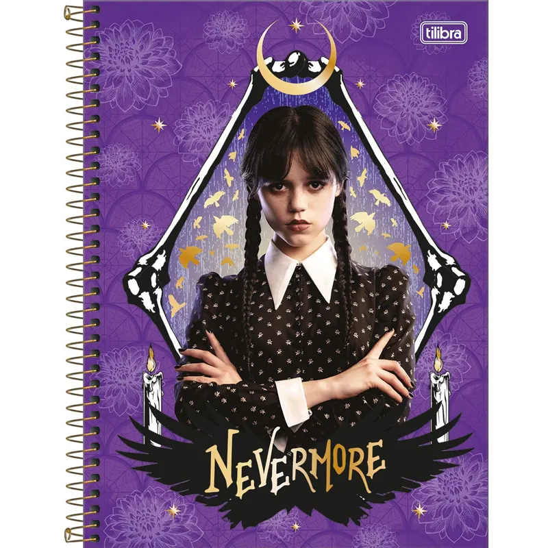 Caderno-Wandinha-1-Matéria-C-80 Folhas-Tilibra-1 Caderno Univ. 1 Matéria Wandinha 80 Folhas - Tilibra - Imagem 1