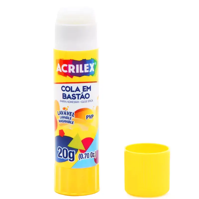 Cola-Em-Bastão-20g-Branca-Acrilex-2 Cola Em Bastão 20g Branca - Acrilex - Imagem 1