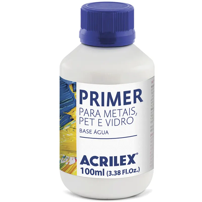 Primer-Para-Metais-PET-e-Vidro-100ml-Branco-Acrilex-1 Primer Para Metais, PET e Vidro 100ml Branco - Acrilex - Imagem 1