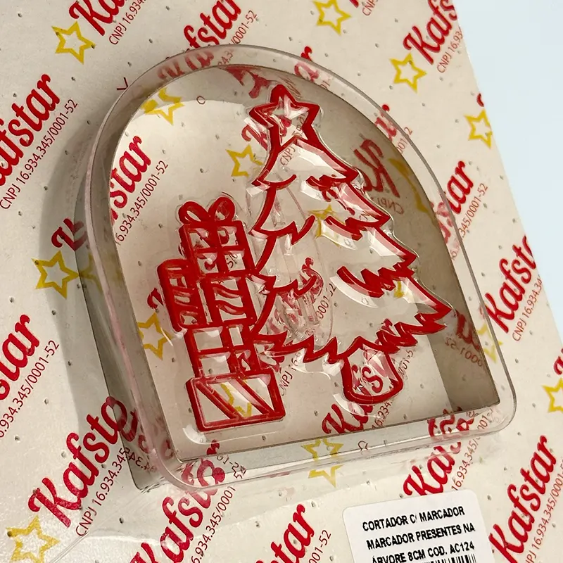 Cortador C/Marcador Presentes Na Árvore Natal 8cm - Kafstar - Imagem 1