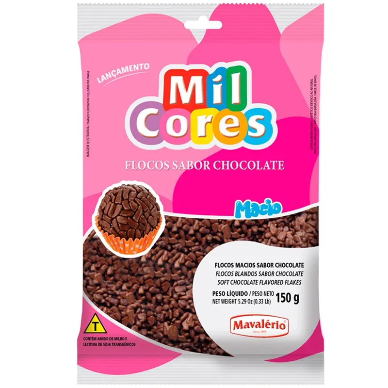 flocos-macios-sabor-chocolate-mil-cores-150g-mavalerio-11400 Flocos Macios Sabor Chocolate Mil Cores 150g - Mavalério - Imagem 1