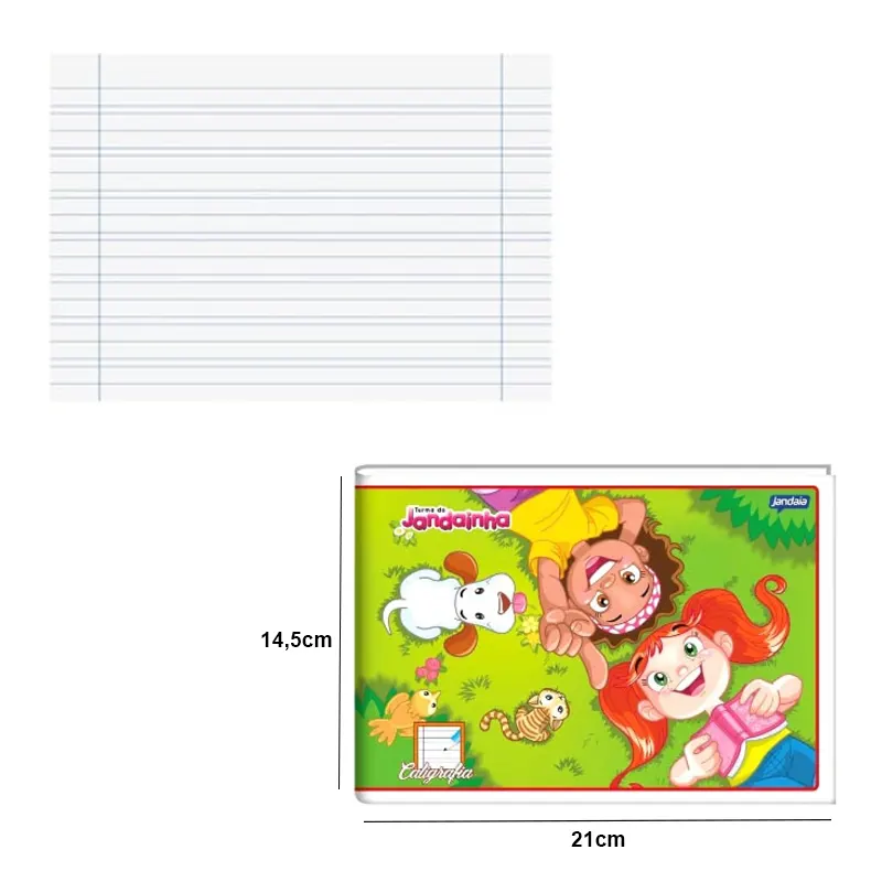 Caderno-Brochura-Jandainha-1-4-Caligrafia-Capa-Dura-40-Folhas-Jandaia Caderno Brochura Jandainha 1/4 Caligrafia Capa Dura 40 Folhas - Jandaia - Imagem 1
