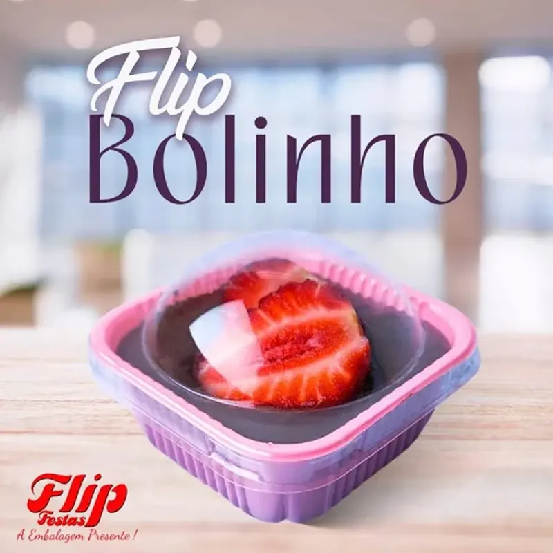 Embalagem-Bolinho-C-Tampa-Bolha-Cristal-C-10-Unidades-Flip Embalagem Bolinho C/Tampa Bolha Cristal C/10 Unidades - Flip - Imagem 1