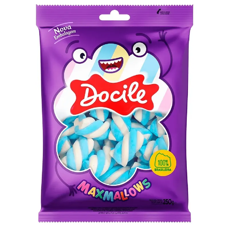 Marshmallow-Maxmallows-Twist-Azul-Branco-Baunilha-250g-Docile-2 Marshmallow Maxmallows Twist Azul/Branco Baunilha 250g - Docile - Imagem 1