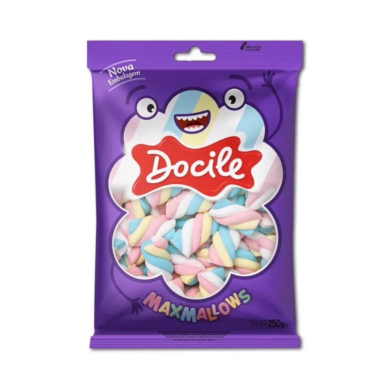 Marshmallow-Maxmallows-Twist-Color-Baunilha-250g-Docile-2 Marshmallow Maxmallows Twist Color Baunilha 250g - Docile - Imagem 1