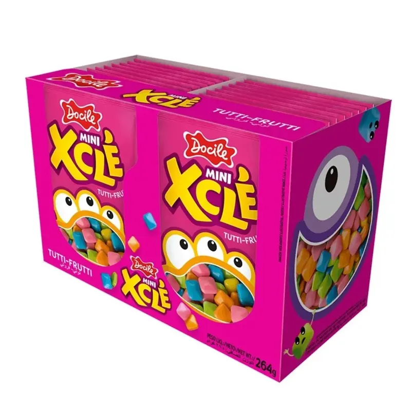 Mini-Xclé-C-24-Unidades-Tutti-Frutti-264g 24 Mini Xclé Tutti-Frutti 11g Caixa - Docile - Imagem 1