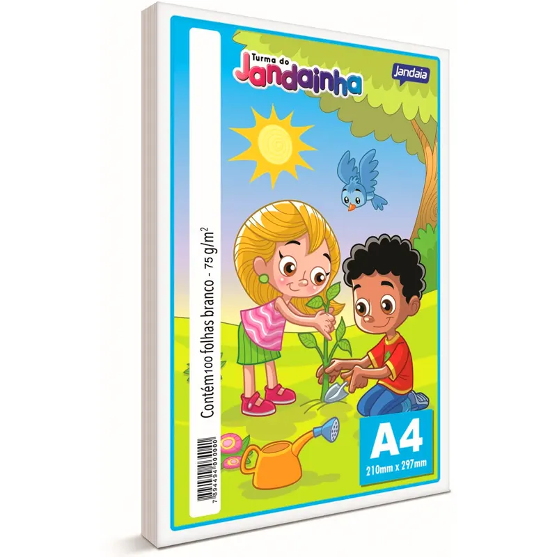 Papel-Sulfite-A4-75gm2-Branco-Com-100-Folhas-Jandainha Papel Sulfite A4 75g/m² Branco 100 Folhas - Jandainha - Imagem 1