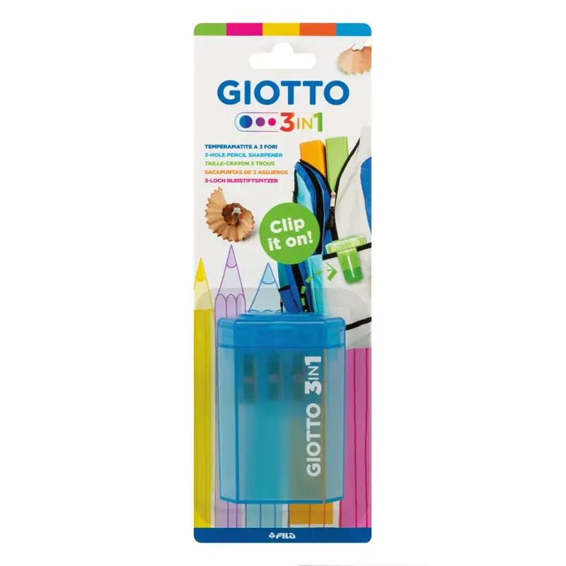 Apontador 3 em 1 Blister Cores Sortidas - Giotto - Imagem 3