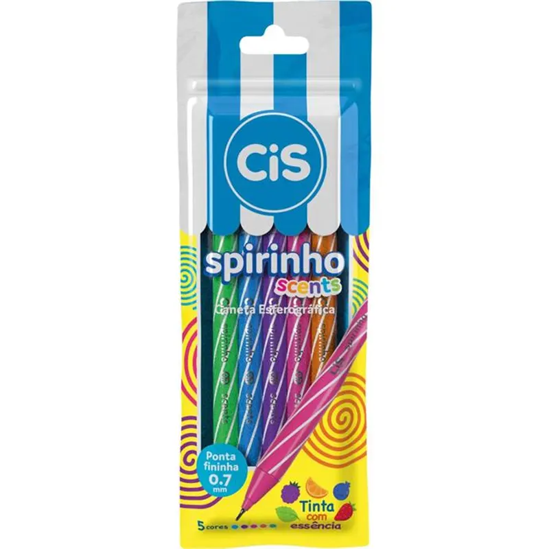 C-5-Caneta-Spirinho-Scents-Estojo-CiS Estojo Com 5 Canetas Spirinho Scents - CiS - Imagem 1