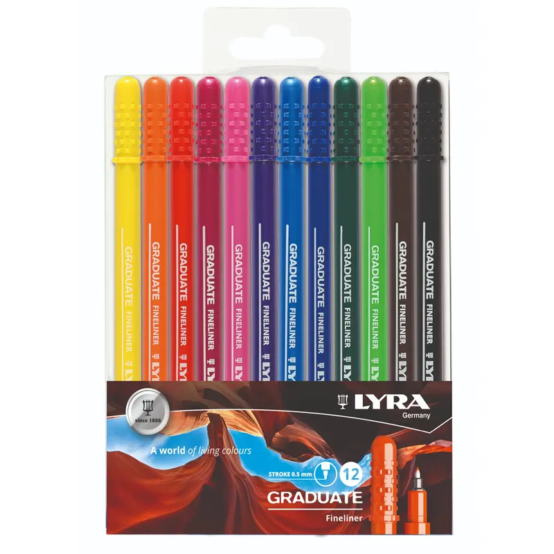 Caneta-Hidrográfica-Fineliner-C-12-Cores-Lyra-Germany-1 Caneta Hidrográfica Fineliner C/12 Cores - Lyra Germany - Imagem 1