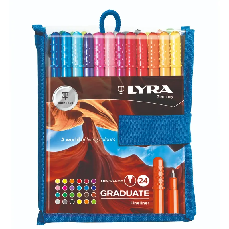 Estojo-Caneta-Hidrográfica-Fineliner-C-24-Cores-Lyra-Germany-1 Estojo Caneta Hidrográfica Fineliner C/24 Cores - Lyra Germany - Imagem 1