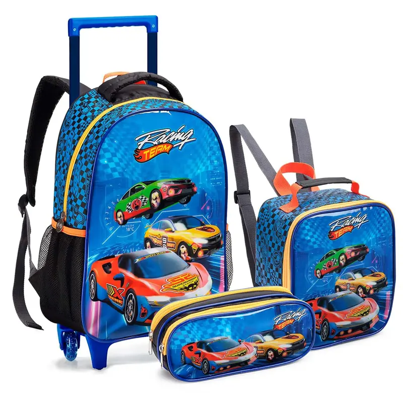 Kit-Mochila-Com-Rodas-+Lancheira-+Estojo-Racing-Team-Seanite-20 Kit Mochila Com Rodas +Lancheira +Estojo Racing Team - Seanite - Imagem 1