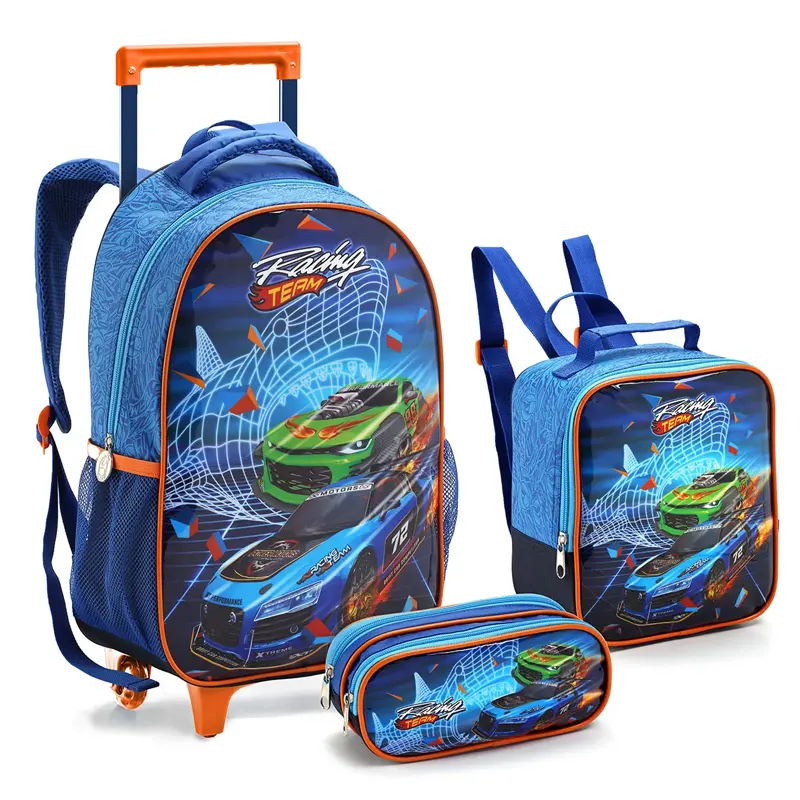 Kit-Mochila-com-Rodas-16-+Lancheira-+Estojo-Racing-Team-Seanite-20 Kit Mochila Com Rodas 16 +Lancheira +Estojo Racing Team - Seanite - Imagem 1