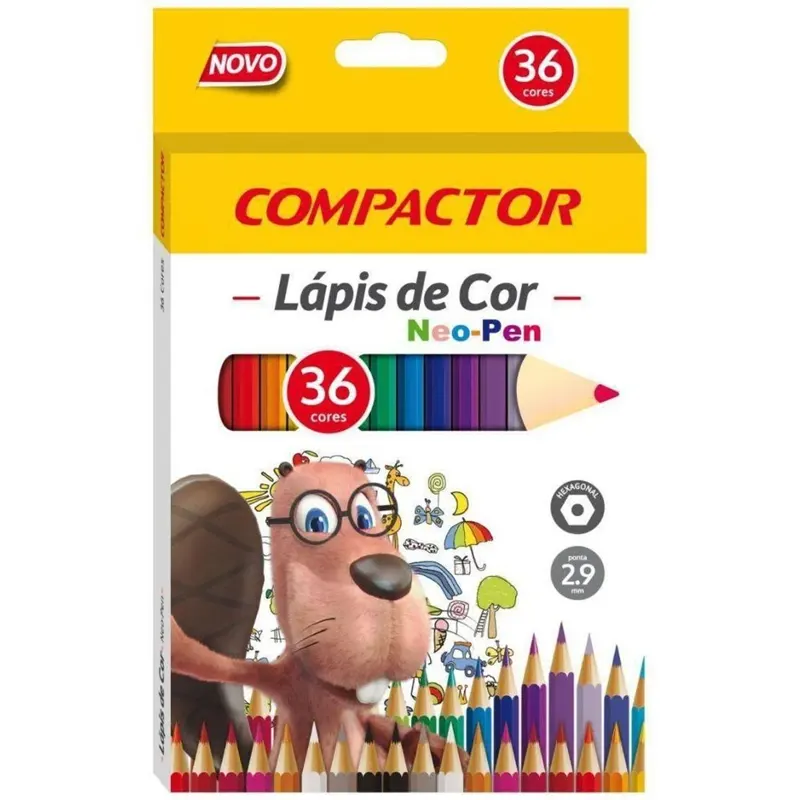 Lápis-De-Cor-36-Cores-Neo-Pen-Ponta-2-9-Compactor Lápis De Cor 36 Cores Neo-Pen Ponta 2.9 - Compactor - Imagem 1